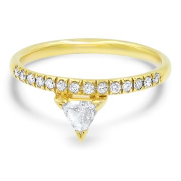 Lex Fine Jewelry Triangle Diamond Stackable Ring 14k Yellow Gold .32ct