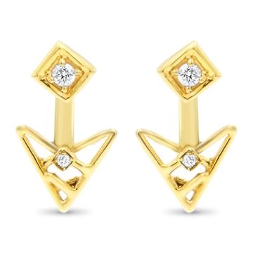 Lex Fine Jewelry Lex "X" Diamond Ear Jacket 14k Yellow Gold .03ct