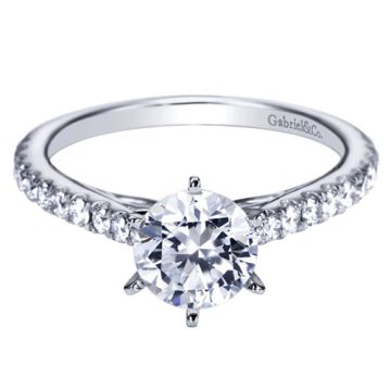 14k White Gold Gabriel & Co. 0.36ct Diamond Engagement Ring