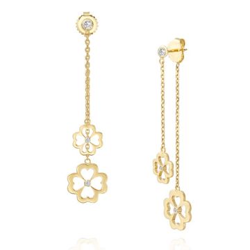 Gumuchian Kelly Mini 18k Two Tone Gold Diamond Dangle Earrings