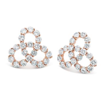Gumuchian Twirl 18k Rose Gold Diamond Earrings