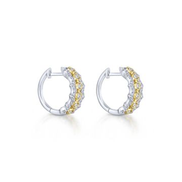 Gabriel & Co. Two Tone 14k Kaslique Gold Diamond Earrings