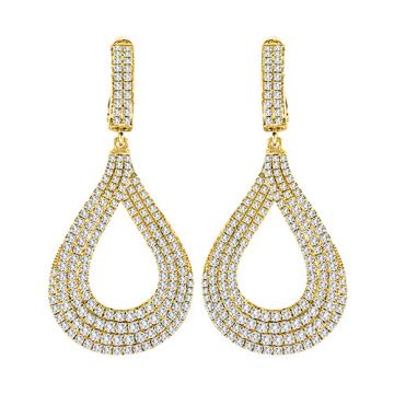 18K Yellow Gold Diamond Fashion Earrings