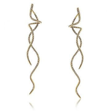 18K White Gold Spiral Earrings