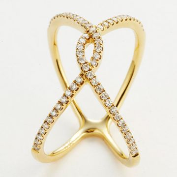 18K White Gold Fashion "X" Ring