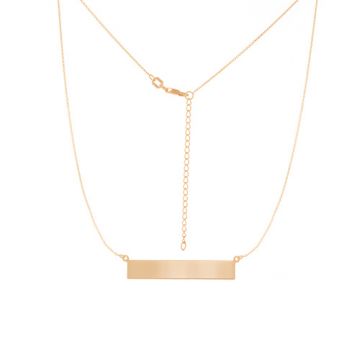 Midas 14k Rose Gold  Name Plate Necklace with Diamond