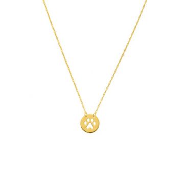 Midas 14k Yellow Gold Adjustable Dog Paw Cut Out Disc Necklace