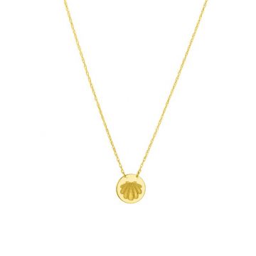 Midas 14k Yellow Gold Adjustable Clam Disc Necklace