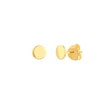 Midas 14k Yellow Gold Round Flat Stud Earrings