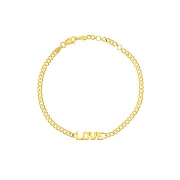 Midas 14k Yellow Gold Adjustable Love Plate Bracelet