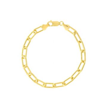 Midas 14k Yellow Gold 6mm Paper clip chain Necklace with lobster clasp