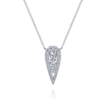 Gabriel & Co. 14K White Gold Lusso Diamond Necklace