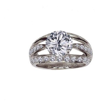 Gumuchian Luna Platinum Diamond Free Form Semi-Mount Engagement Ring