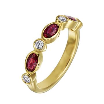 Gumuchian Marbella 18k Rose Gold Diamond Ruby Stackable Ring