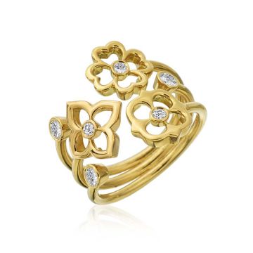 Gumuchian G. Boutique Motif 18k Yellow Gold Trio Diamond Ring