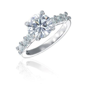 Gumuchian Twinset Platinum Six Stone Diamond Semi-Mount Engagement Ring