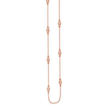 Midas Rose Tone Sterling Silver and CZ Chain