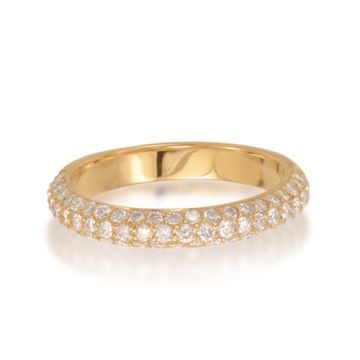 Mazza Fine Jewelry 14k Yellow Gold Diamond Pave Wedding Band