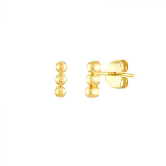 14K Yellow Bead Cluster Earrings